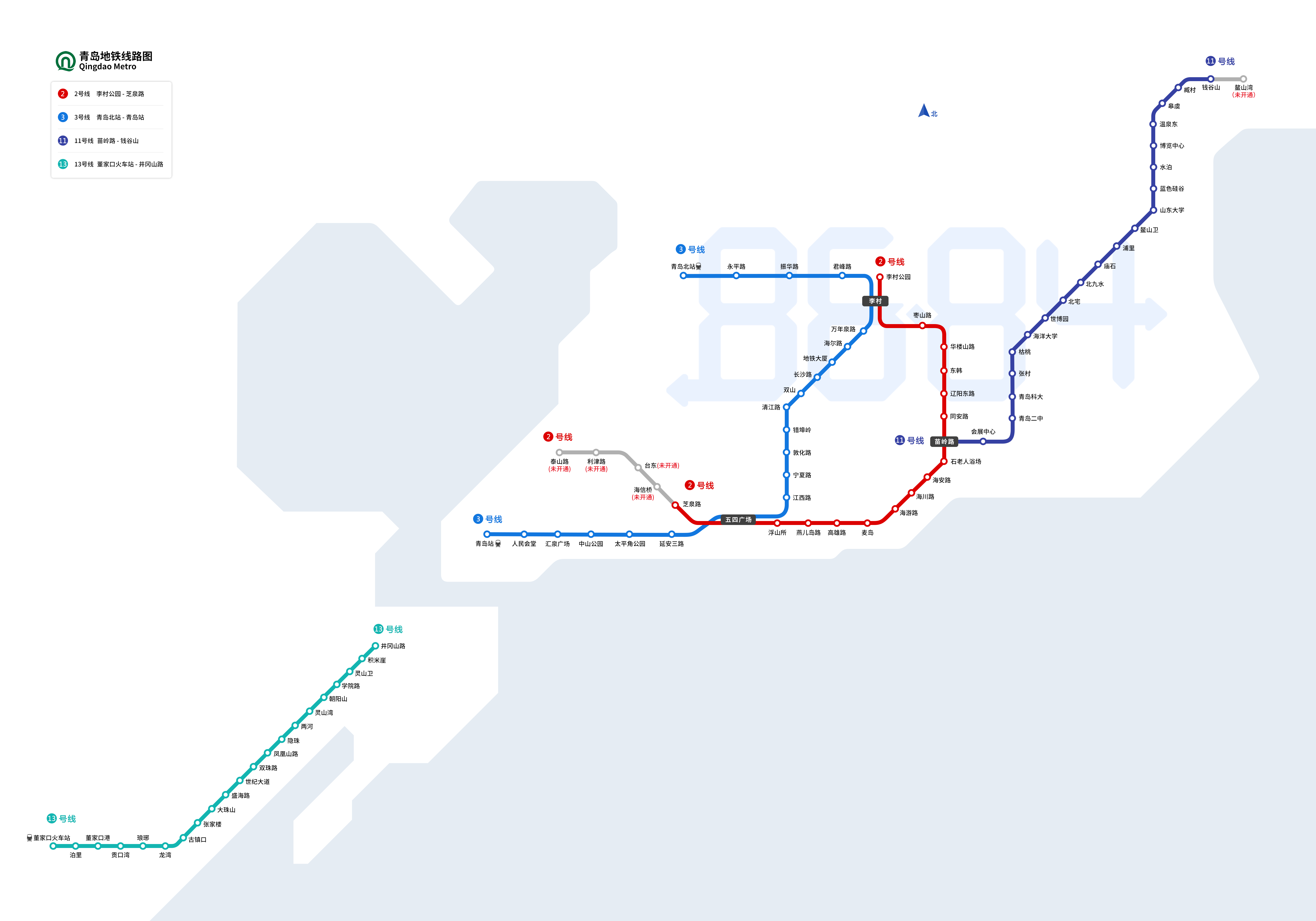 2019青岛地铁线路图【高清大图】